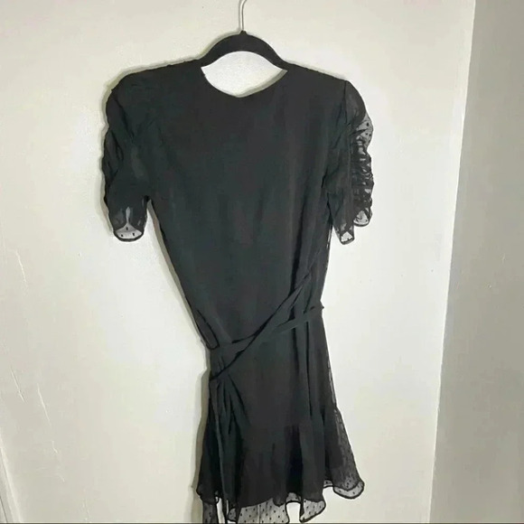 NEW All Saints Sienna Wrap Dress Black Minimalist Neutral Wedding Date Night LDB - Picture 4 of 7